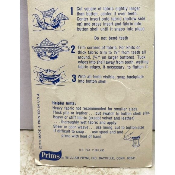 Prims Halo Insert Buttons Size 24 (9/16 In) Button Covers Reusable Sew On Snap - Picture 5 of 6